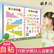 Baby Young Children Enlightenment Early Education Wall Chart 0-3-Year-Old Pinyin Wall Sticker Pictorial Cognitive Literacy Phonetic Alphabet Arithmetic Table