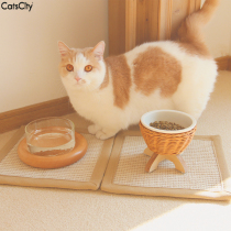 CatsCity Pet Catcat Food Pad Anti-Slide Flamp Cushion Tea Pad Bowl Matched with Human Cats Easy Cleaning