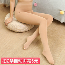 Spring thin velvet high waist slim body warm pantyhose high elastic watermelon crotch not ball ball step on foot pants flesh color light leg artifact