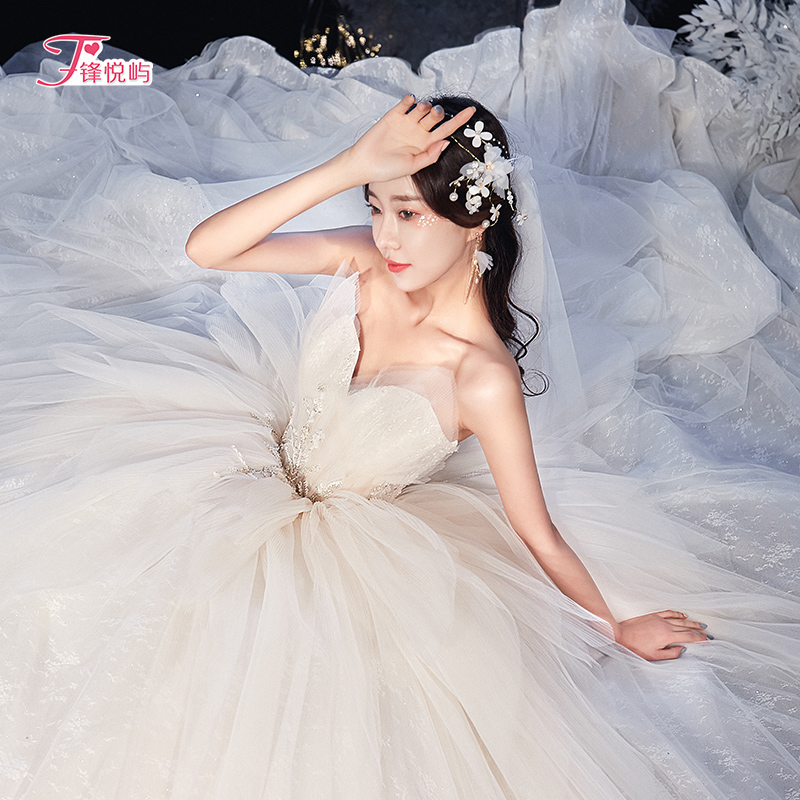 Tube top for bride, starry sky, 2021 collection, new collection, suitable for teen Tube top for bride, starry sky, 2021 collection, new collection, suitable for teen