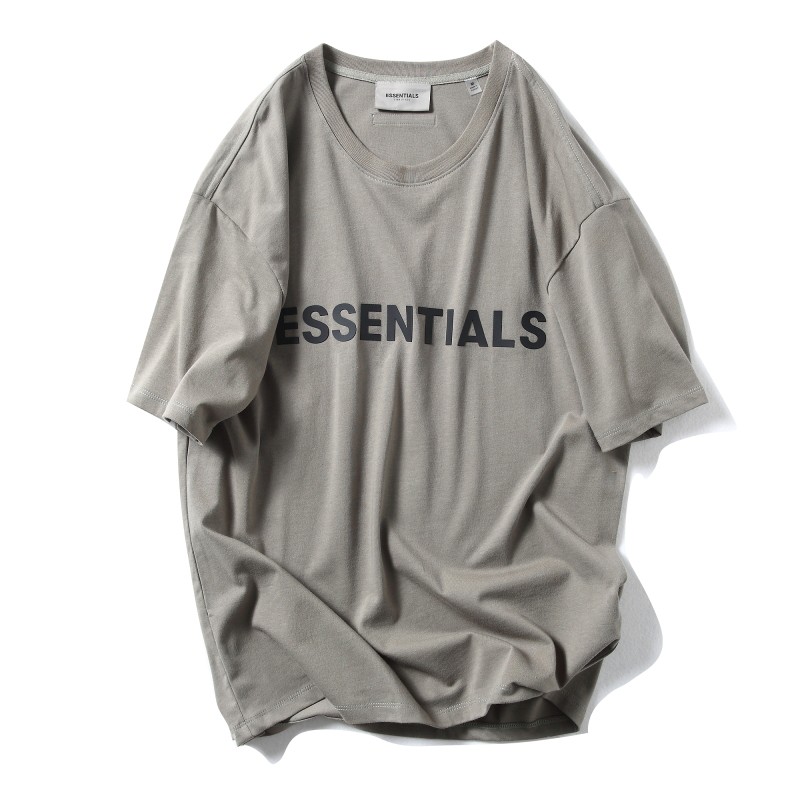 Summer INS high street fog chest letters double thread essentials cotton short sleeve T-shirt men and women loose TEE