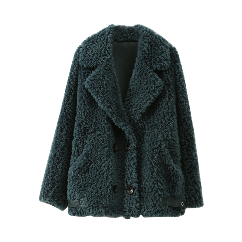 Fur Coat Velvet AW Collar Emer Winter Outfit New lông Integrated ngắn Chiên Con Coat nữ