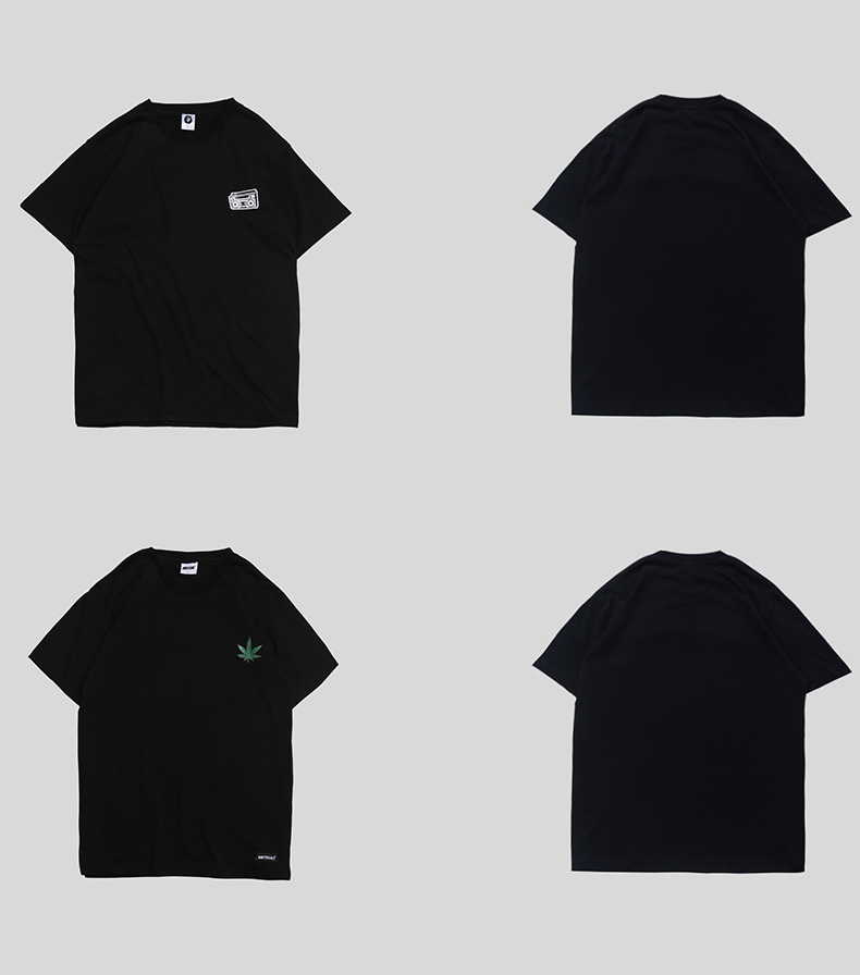 Honey Hillline mùa hè cotton mới áo thun nam châu Âu và Mỹ thường trượt ván hip-hop hiphop thể thao nam ngắn tay áo thun nam basic