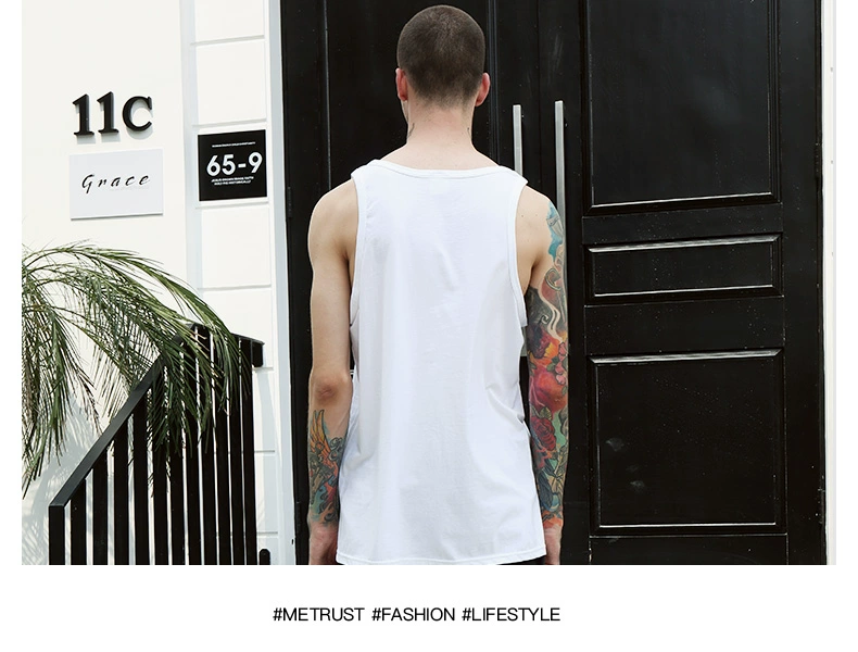 Honey Hillline hè mới tinh khiết cotton tinh khiết 4 màu vest nam không tay vest thể thao rộng cổ tròn áo trẻ trung áo khoác nam mùa hè