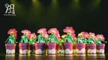 The 9th Xiaohe style free walking flower childrens dance performance costume flower pot props original performance costume