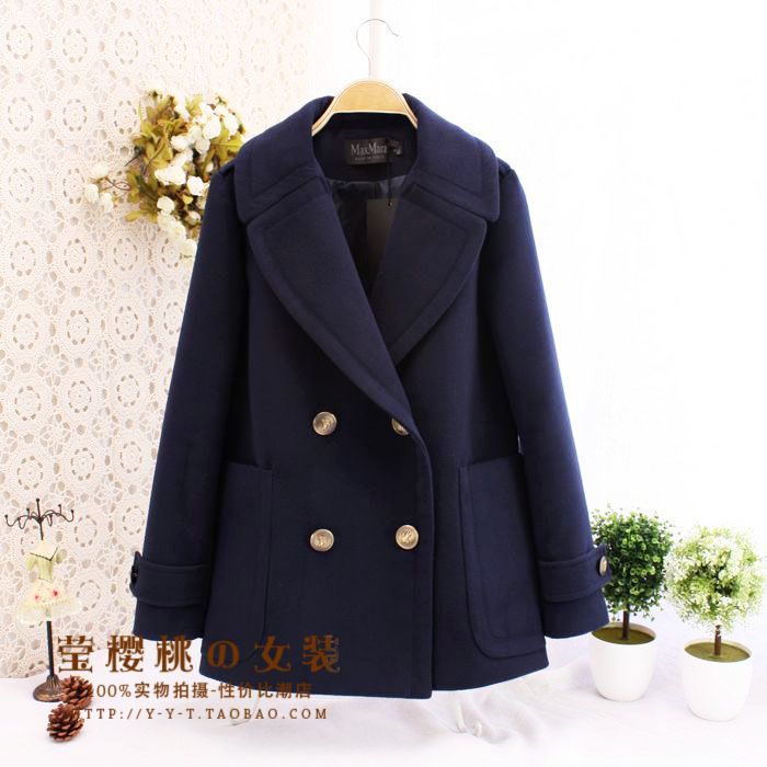Autumn and Winter New Thickened Double-Breasted College-Style Woolen Coat, Korean Version Loose-Fitting Suit Collar Woolen Overcoat for Women, Mid-Length Autumn and Winter New Thickened Double-Breasted College-Style Woolen Coat, Korean Version Loose-Fitting Suit Collar Woolen Overcoat for Women, Mid-Length
