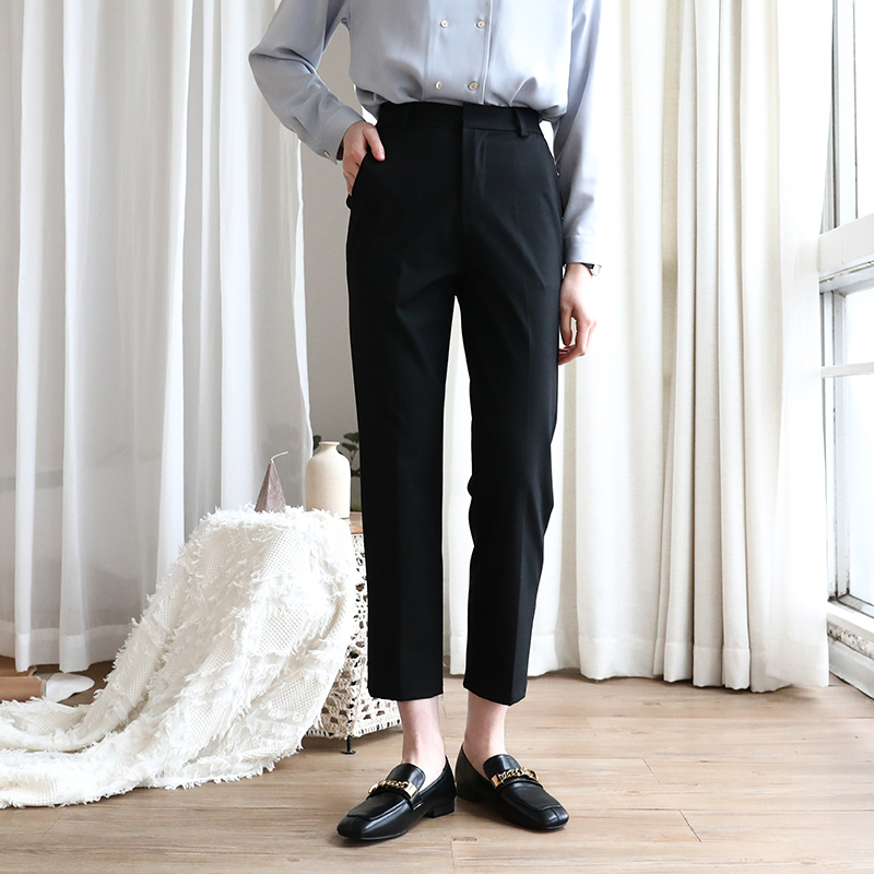 2022 Spring/Summer Convenient Daily Cropped Work Office Pants Black Suit Pants Professional Women's Casual Pants