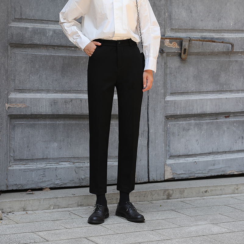 Cotton small Western pants with type with slingy pants, combined with winter gush thickened casual straight cylinder 90% long pants