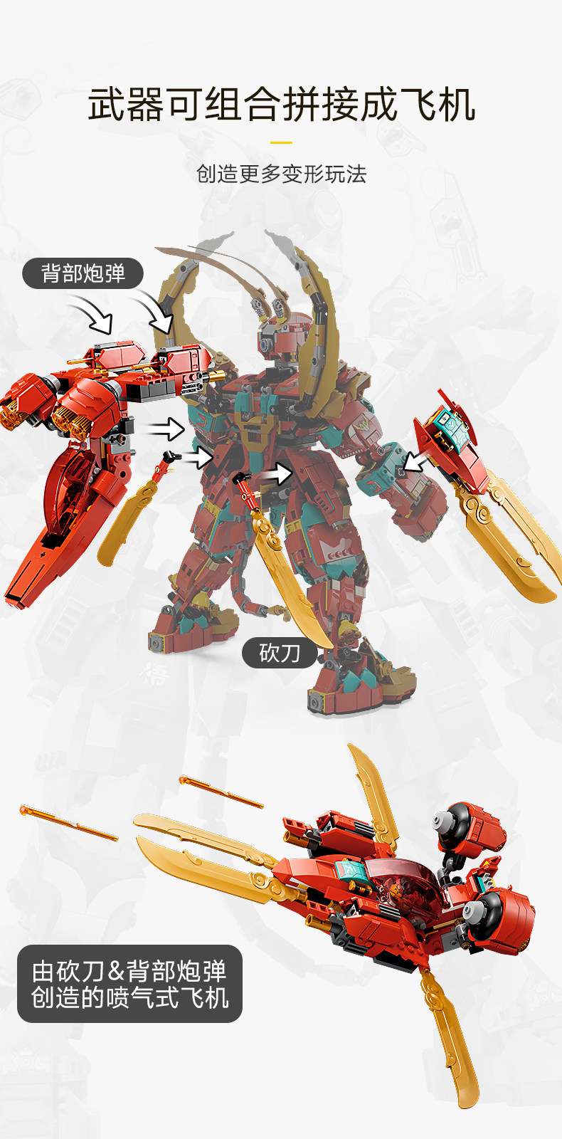 LEGO 乐高 悟空小侠系列 80045 齐天大圣终极变形机甲 积木玩具 1705个颗粒 719.1元包邮（需领券）