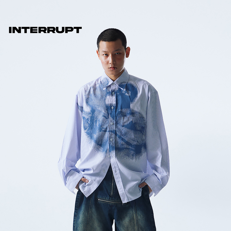 Interrupt3.0 Bayonet Combat Shirt, Striped Wrinkle-Resistant Fabric, Full Ink Print, Loose Fit