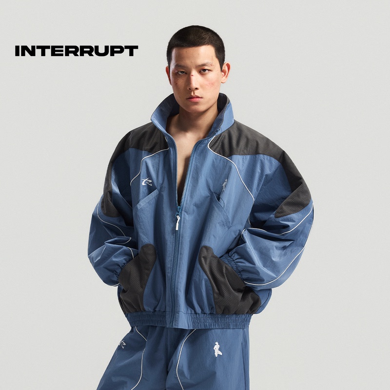 Interrupt5.0 Beast Transformation Patchwork Sports Jacket, Sports Mesh Patchwork, Wide Shoulders and Loose Fit, Logo Embroidery