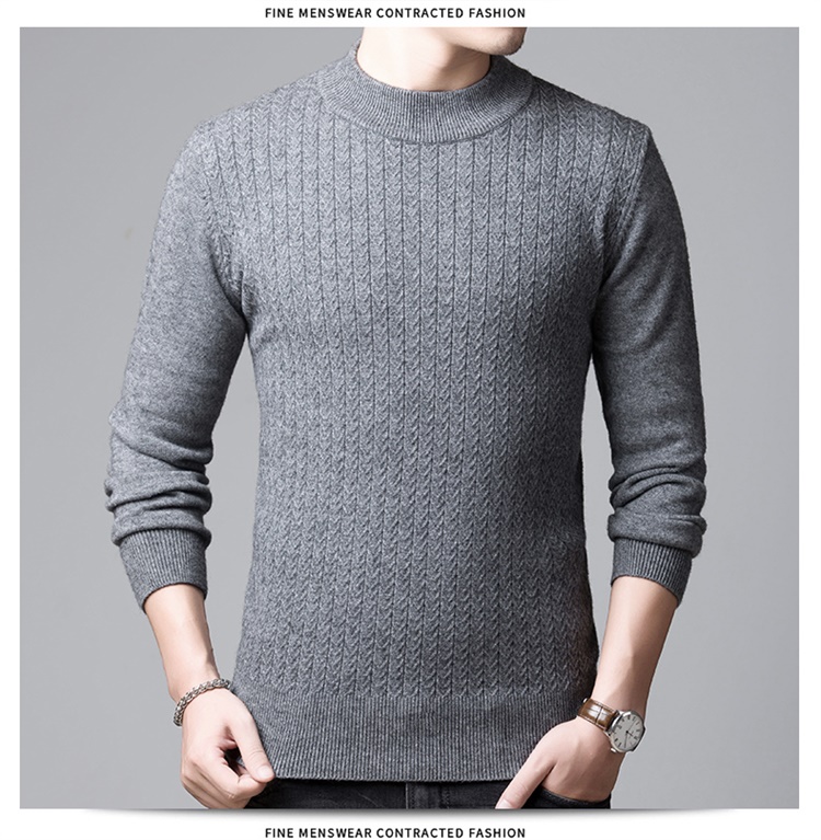 Áo len nam Hengyuanxiang trung niên mùa đông nửa cổ áo len dày trung niên cộng với kích thước áo ấm cha áo jacket nam
