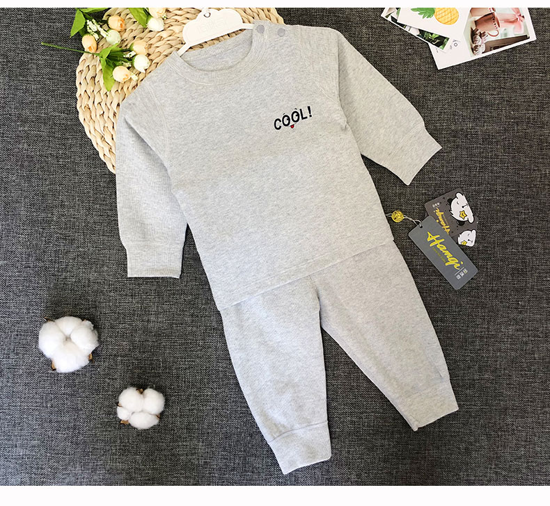 Ha Miqi mùa thu và mùa đông mới cho bé bộ đồ lót cotton cho bé sơ sinh đồ ngủ chạm đáy áo bé trai và bé gái mùa thu bộ cotton thu đông bé gái