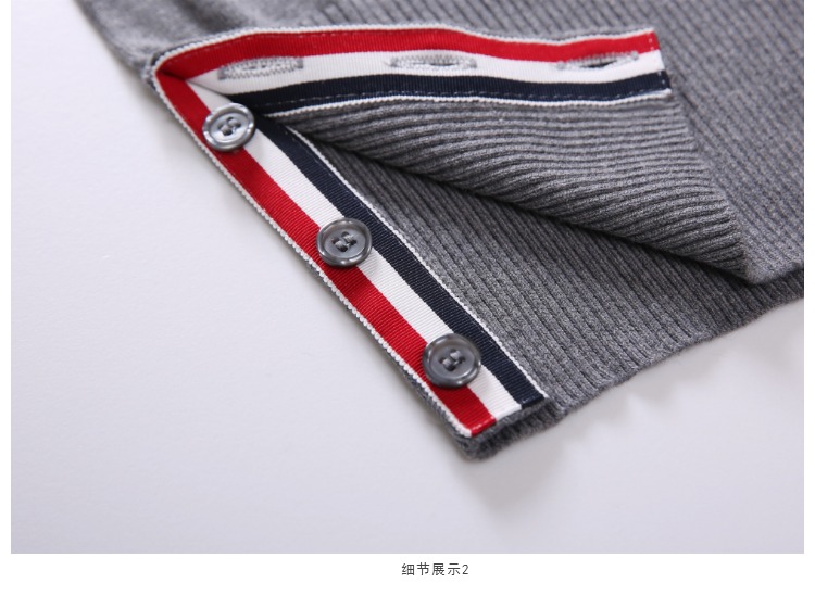 Tb Cardigan Áo Len Dệt Kim Nam Giới và phụ nữ Các Cặp Vợ Chồng Thẻ Thủy Triều Mỏng Tb Cardigan Tăng Mùa Thu Áo Khoác Màu Rắn