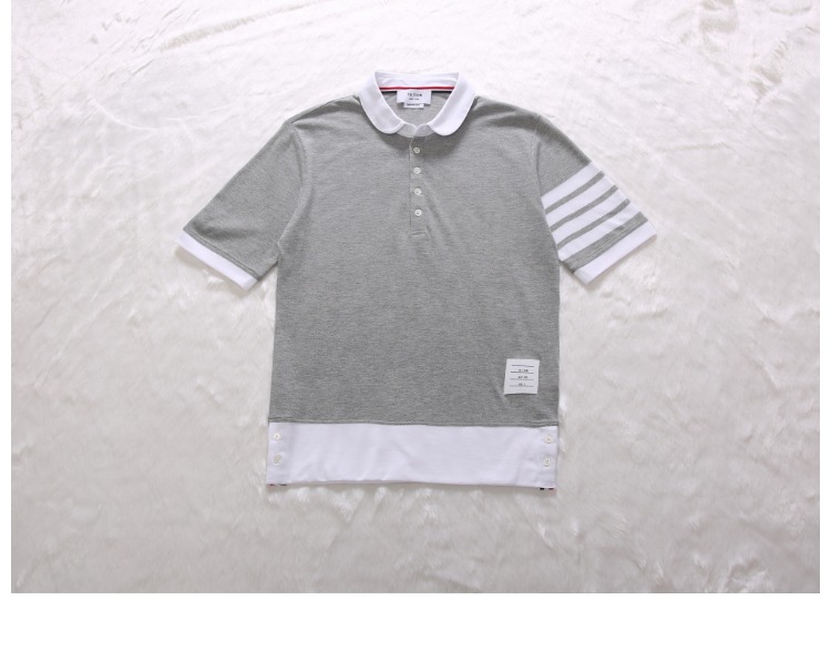 Cổ điển mới tb polo áo sơ mi nam giới và phụ nữ vài mô hình slim ve áo triều thương hiệu ngắn tay giản dị ve áo T-Shirt áo polo form rộng