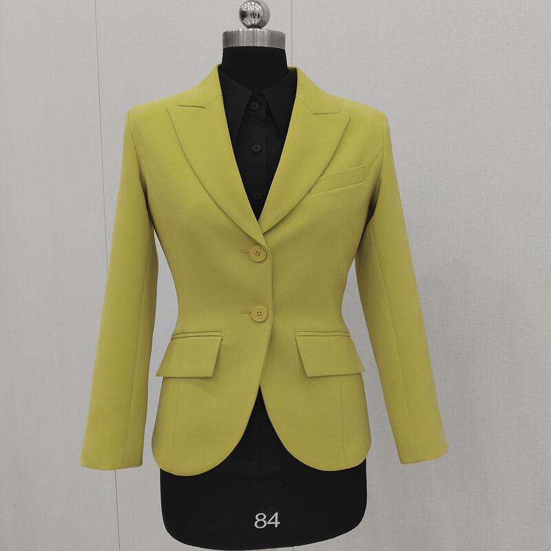 Fluorescent Korean-Style Slim-Fit Woolen Slimming French Retro Elegant Socialite Professional Suit with Regular Shoulder Jacket Trendy