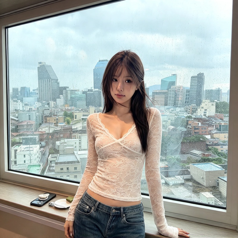 Pure Desire Style Crushonit Lace V-Neck Double Layer Lace Jacquard Long Sleeve Sexy Slimming Autumn Winter Base Layer Top Pure Desire Style Crushonit Lace V-Neck Double Layer Lace Jacquard Long Sleeve Sexy Slimming Autumn Winter Base Layer Top