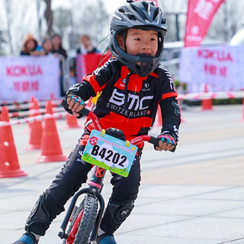 Custom Spring Summer Child Balance Car Long Short Sleeve Riding Suit Sports Suit Reflective Walking Show Racing wheel slipsuit