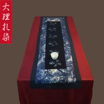 Chinese table flag Yunnan Dali Bai hand-dyed ethnic cotton and linen tea mat tea flag TV cabinet tea table tea cloth