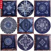Yunnan Dali Bai tie-dyed square tablecloth handmade pure cotton blue dye for foreigners Chinese ethnic style hanging decoration coffee table cloth