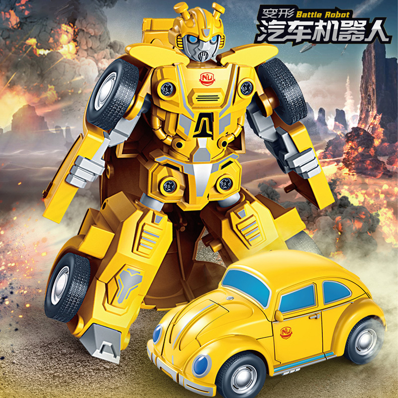 Transforming Classic Car Robot Children's Inertia Toy Car for Boys, Baby Transforming Warrior Toy Car Gift Model