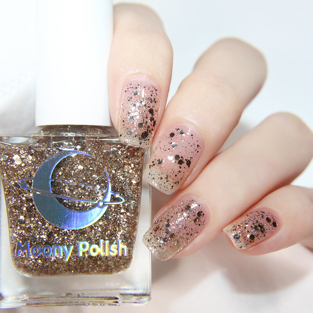 Moony Polish Douyin Net Red Ice Transparent Nail Art Large Sequins White Girl Highlight Moon Nail Polish