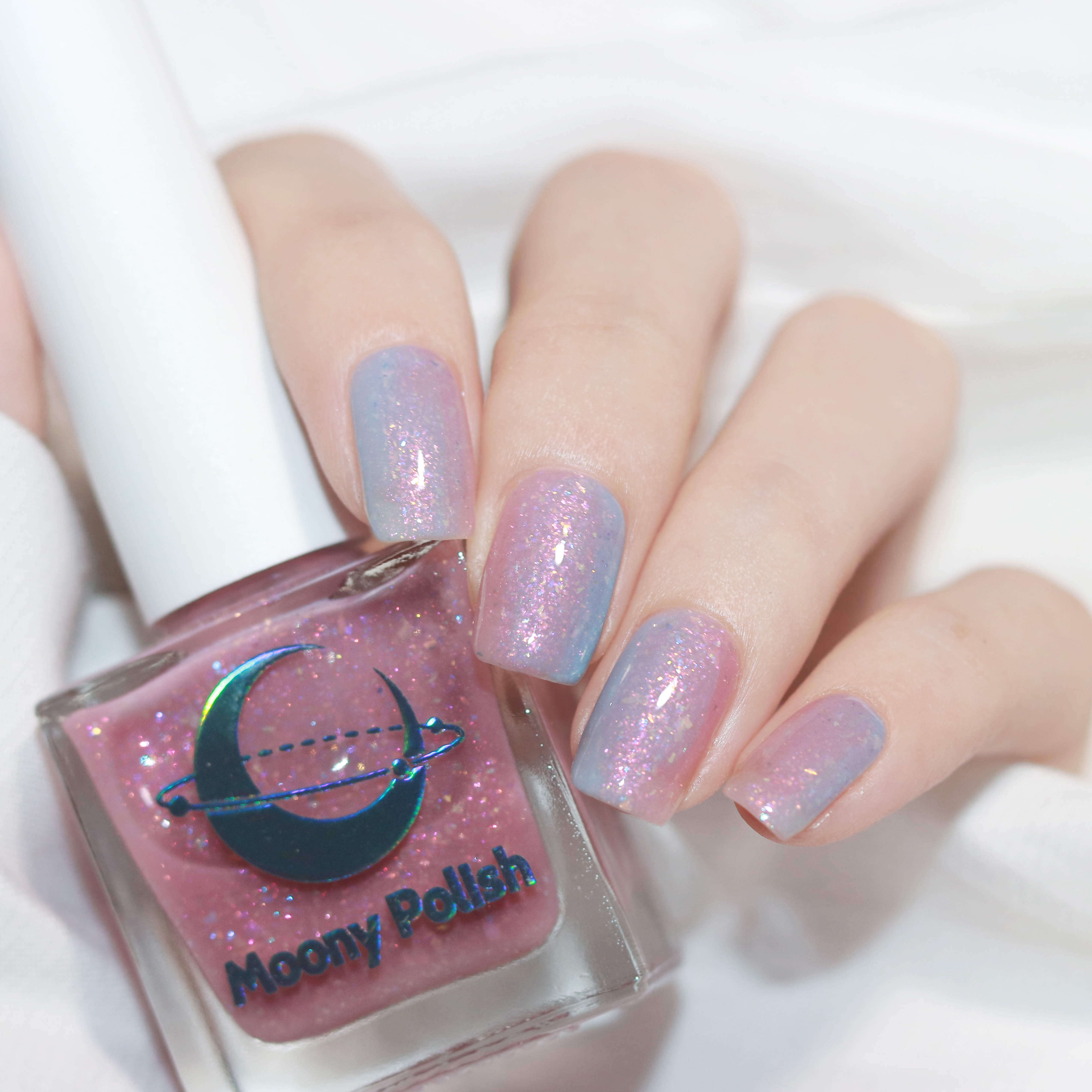 MoonyPolish nail polish women's long-lasting set can't be peeled off without baking with glitter white net red vibrato