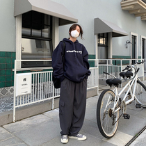 LIL CHER high-waisted wide-legged casual trousers womens spring and autumn loose slim straight draping rope feet suit pants