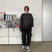 LIL CHER high waist drawstring jeans womens 2021 new spring and autumn Korean edition loose straight wild daddy pants