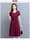 New product slim mother dress casual summer temperament cotton short-sleeved long skirt middle-aged women's over-the-knee skirt