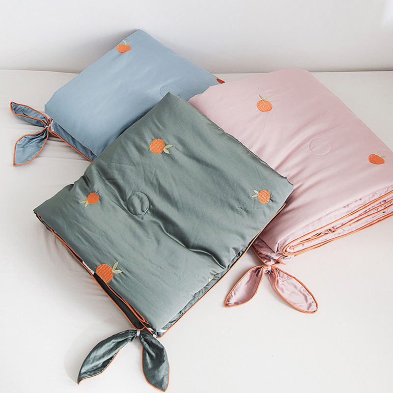 Summer days silk summer quilted by air conditioning by summer ice silk slip embroidered thin single double summer cool quilt with machine washable quilt