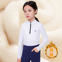 High-elastic plus velvet Yue Mahui equestrian childrens long-sleeved winter warm and comfortable horse riding clothes and equipment for competition training