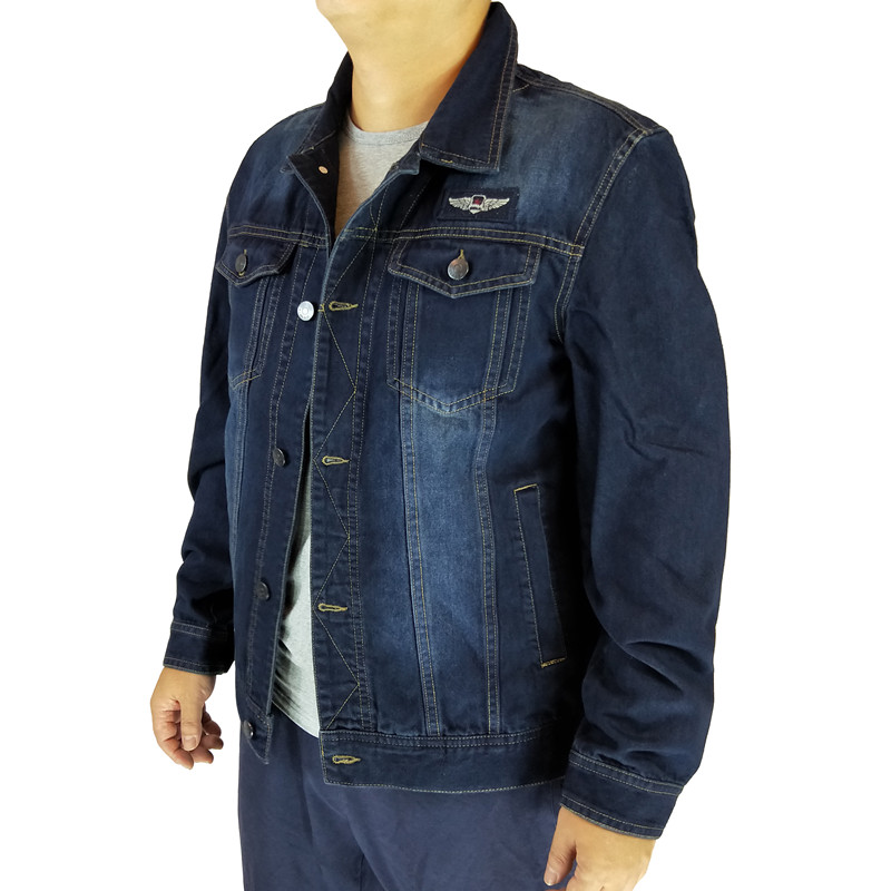 2018 mới mùa xuân và mùa thu cao cấp denim nam áo khoác nam ngắn nam áo khoác nam áo khoác nam triều lớn - Mùa xuân áo sơ mi form rộng tay lỡ