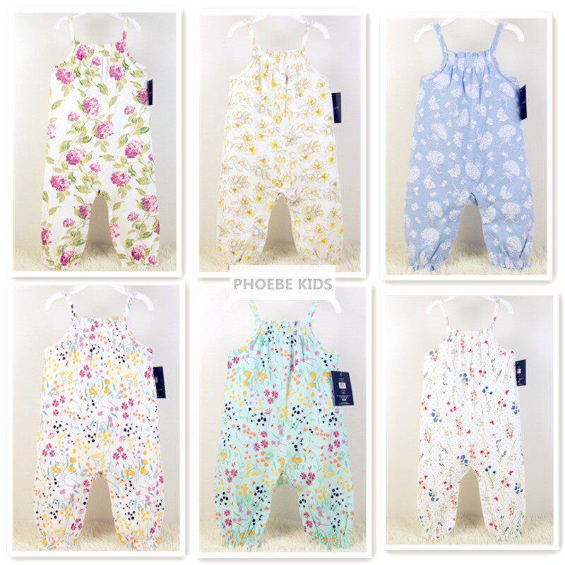 French LA pure original single 0-2 years old female baby sling jumpsuit baby crawling clothes Kazakhstan clothes
