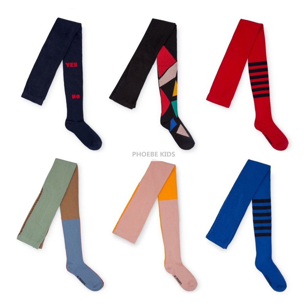 Spanish bobo same style baby knitted autumn and winter contrast color rompers children's baby warm feet bottoming socks