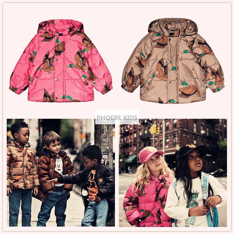 Swedish mini series with the same style of children's clothing boys and girls baby autumn and winter hooded ski suit padded short jacket