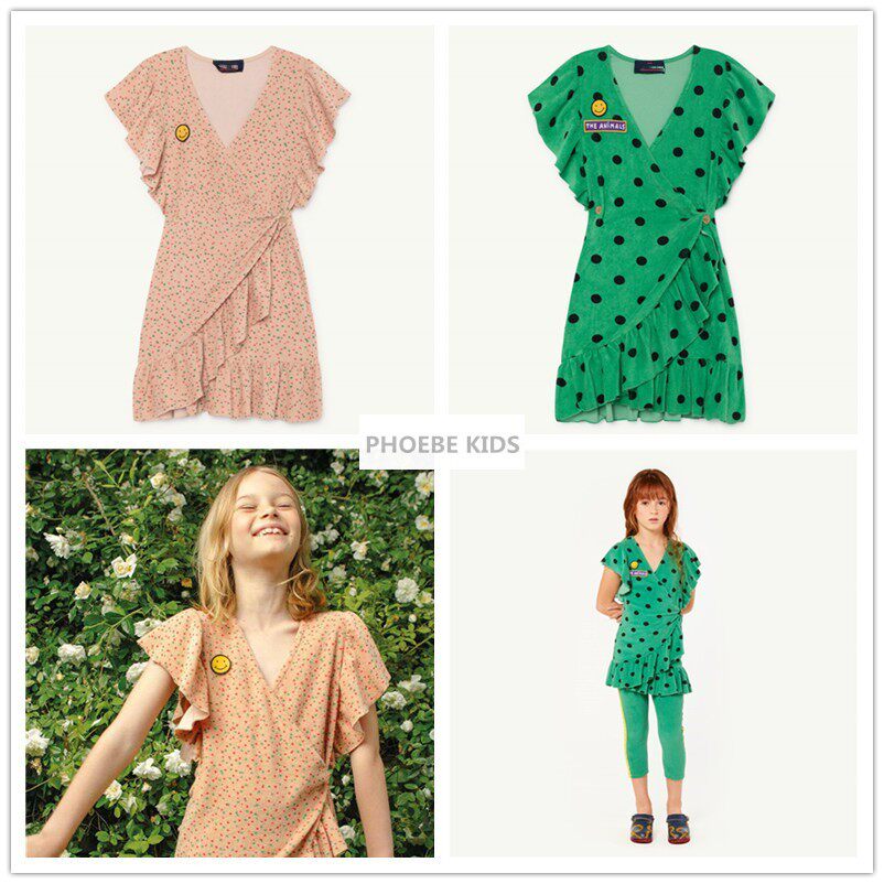 Spanish tao series with the same style 19SS spring and summer girls towel material retro dress baby lotus leaf sleeve skirt - Taobao