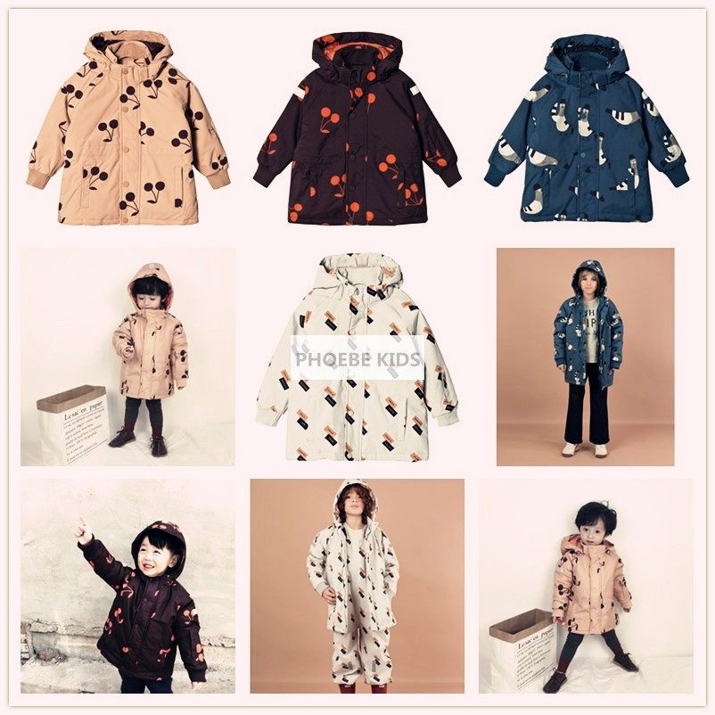 Spanish tc series of the same style boys and girls baby autumn and winter waterproof wind ski jacket cotton padded jacket thick warm jacket