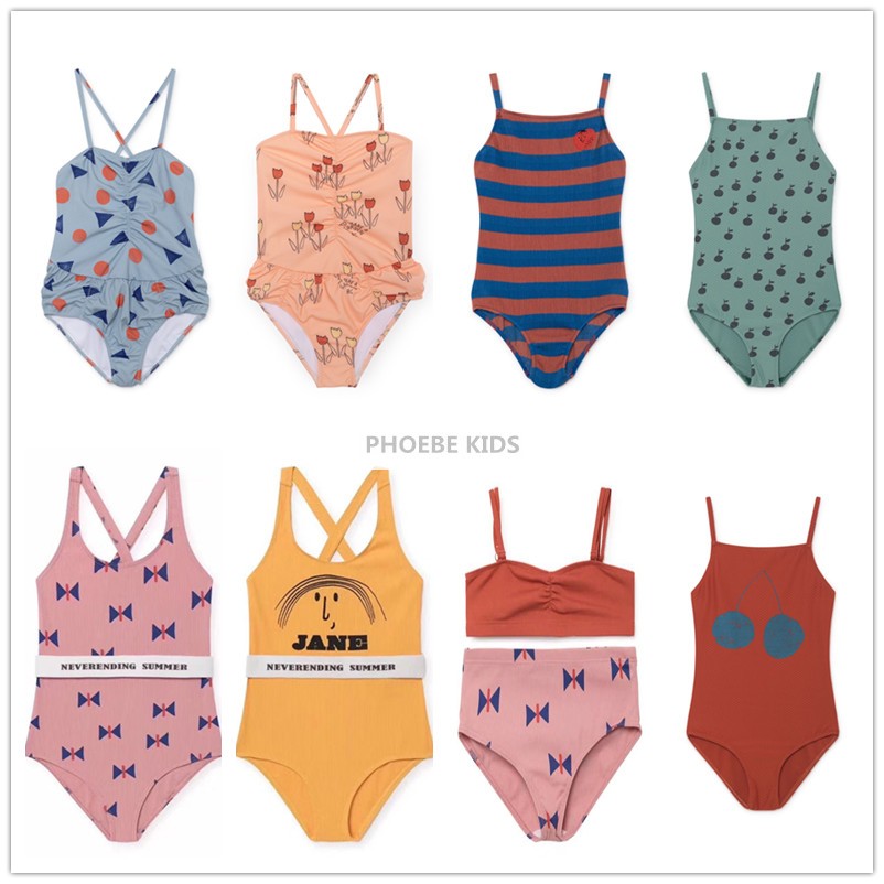 Spanish bobo hominin 19SS girl harnesses even fit swimsuit dins baby summer two style swimsuit swimsuit pants suit