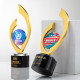 Metal Crystal Trophy Business Cooperation Outstanding Employee Sports Competition Company Event Creative Medal Honor Commemoration