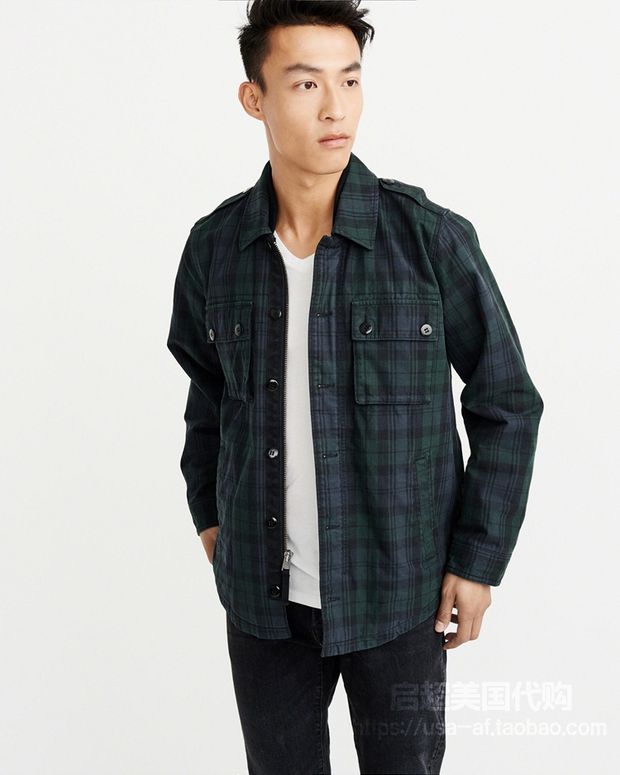 Mỹ Abercrombie Fitch nam af quilted áo sơ mi dụng cụ áo khoác M65 áo khoác 212510 - Áo khoác áo gió nam đẹp