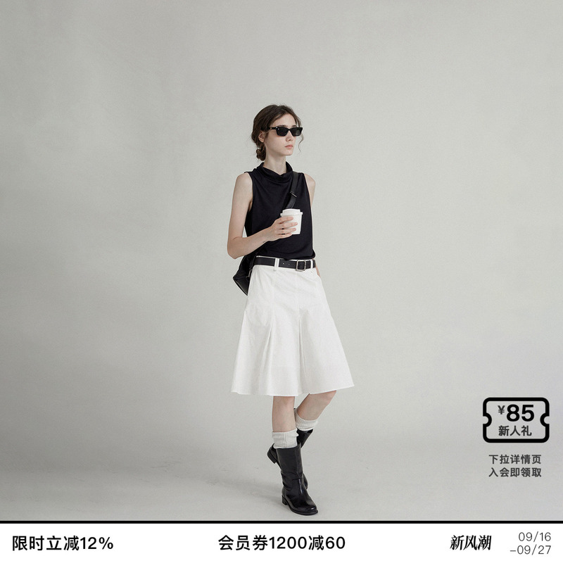 Veega Chic Spring/Summer 100% Cotton Twisted Commuting Craft High Neck Sleeveless Top Vest Blouse Veega Chic Spring/Summer 100% Cotton Twisted Commuting Craft High Neck Sleeveless Top Vest Blouse