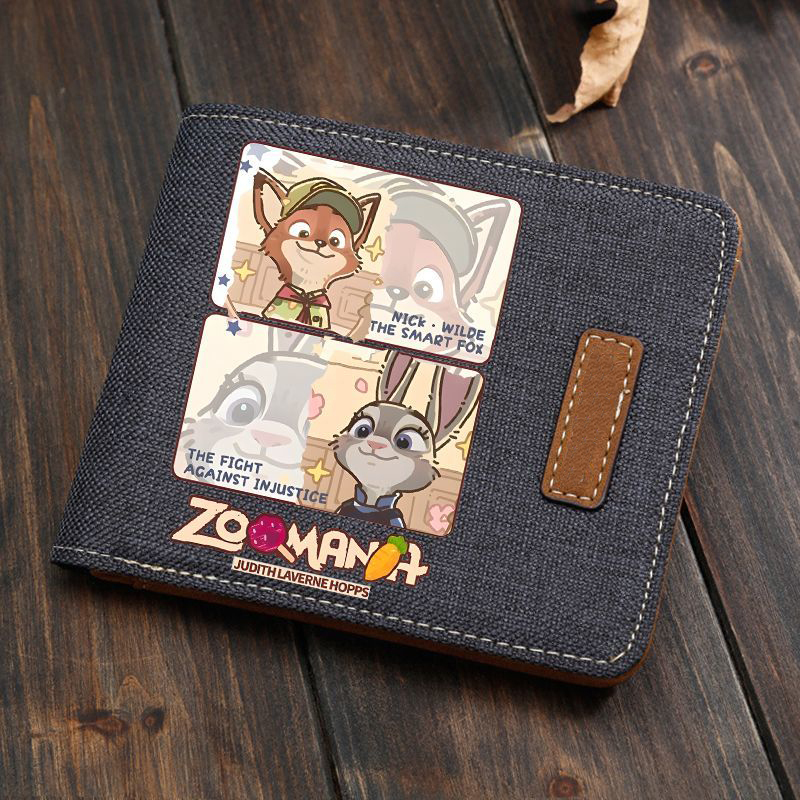 Cute Cartoon Rabbit Police Officer Fan Wallet, Two-Dimensional Style, Unisex Wallet, Student Wallet, Card Holder, Short Style ins Cute Cartoon Rabbit Police Officer Fan Wallet, Two-Dimensional Style, Unisex Wallet, Student Wallet, Card Holder, Short Style ins