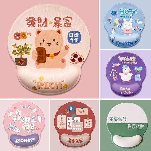 Креативный мультяшный коврик для мыши, защита на запястье, резиновая подставка для клавиатуры, милый офисный коврик для девочек с героями мультфильмов, красивый против теносиновита