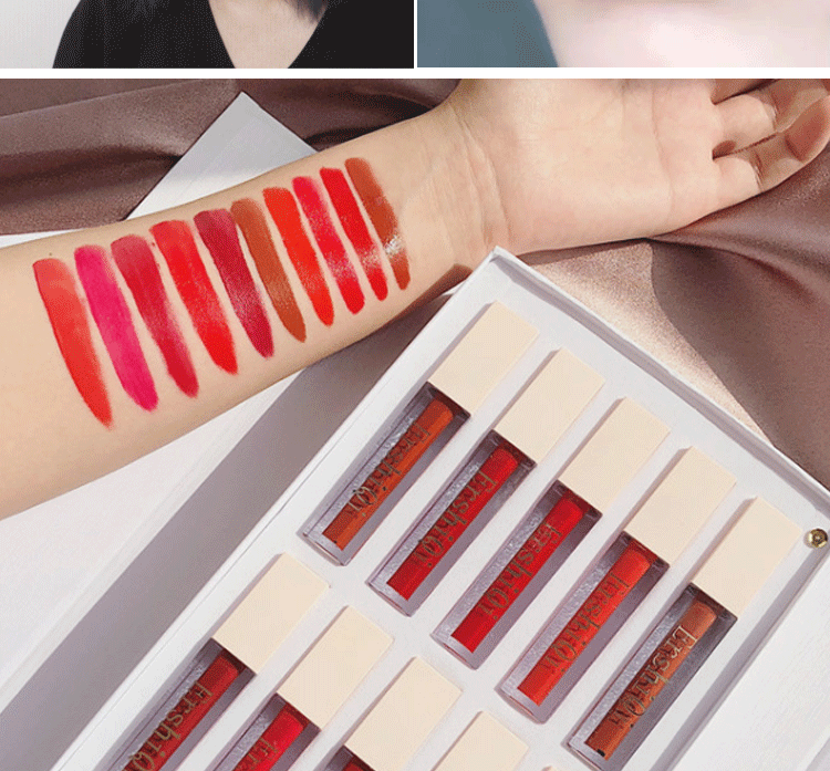 Thương hiệu Niche lip glaze set non-stick cup dưỡng ẩm cho môi màu son môi sinh viên siêu lửa gửi bạn gái - Son bóng / Liquid Rouge 	son bóng trong suốt	