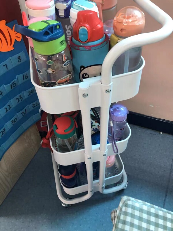 All-Metal Steel Kindergarten Insulated Water Cup Storage Rack Mobile School Outdoor Tool Cart Trolley Storage Rack