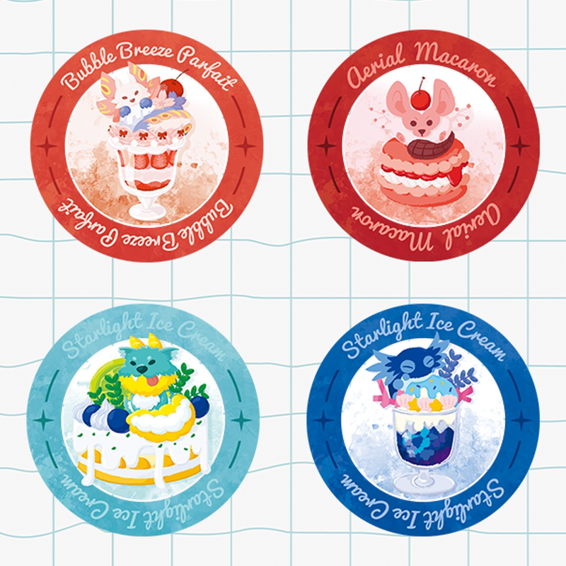 [in Stock] Monster Hunter Ceramic Coasters - Foxy Dragon, Swinging Eel, Thunderwolf Dragon, Levitating Dragon, Dessert Theme