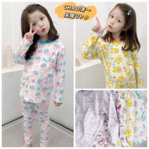 2021 autumn boys and girls New Delong warm home clothing cartoon pajamas winter bottoming set