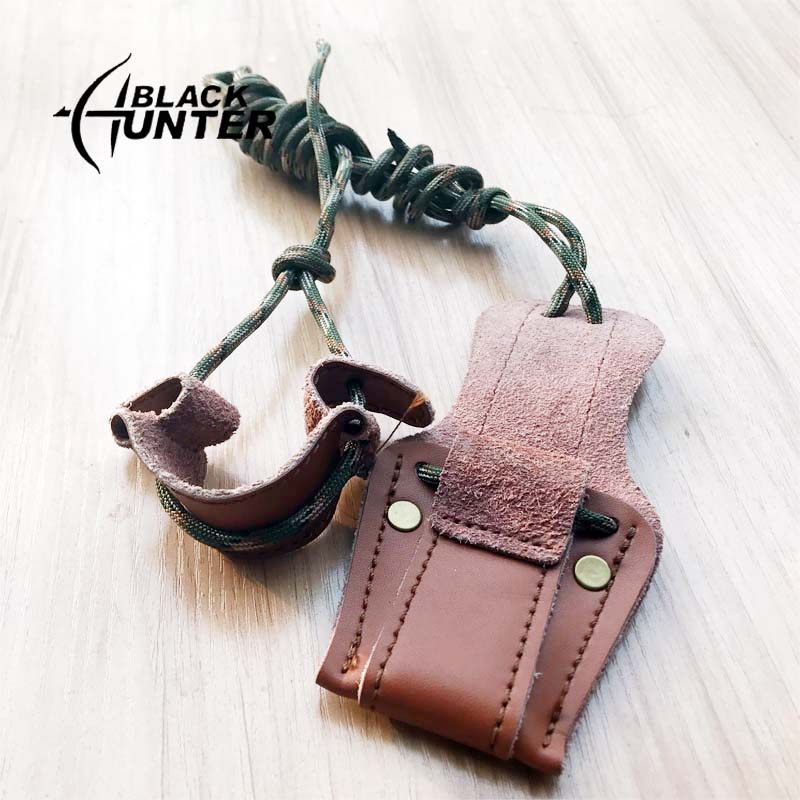 Winding rope outdoor competition traditional American recurve bow and arrow on the bow rope accessories leather durable and convenient shooting archery