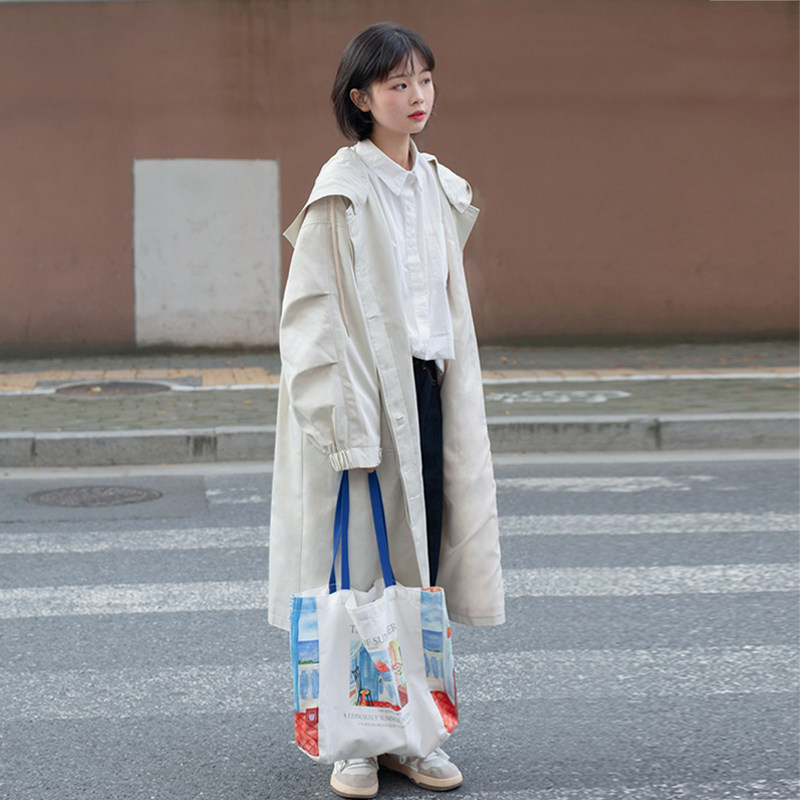 Original Day Department Lianhood Female medium long version small sub 2022 new spring autummy milky white coat superior coat